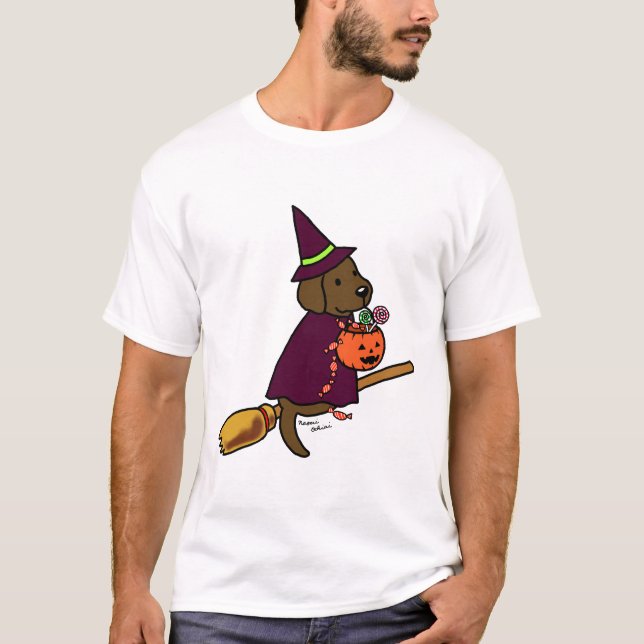 T-shirt Bande dessinée 1 de Labrador de chocolat de (Devant)