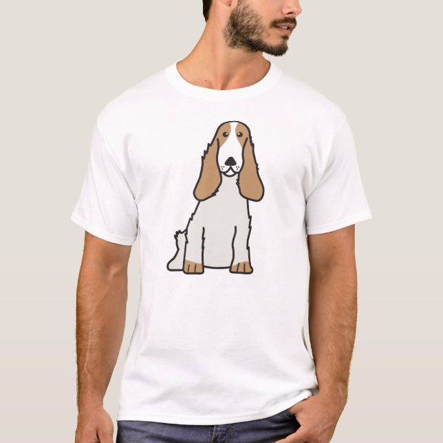 T-shirt Bande dessinée anglaise de chien de cocker (Devant)