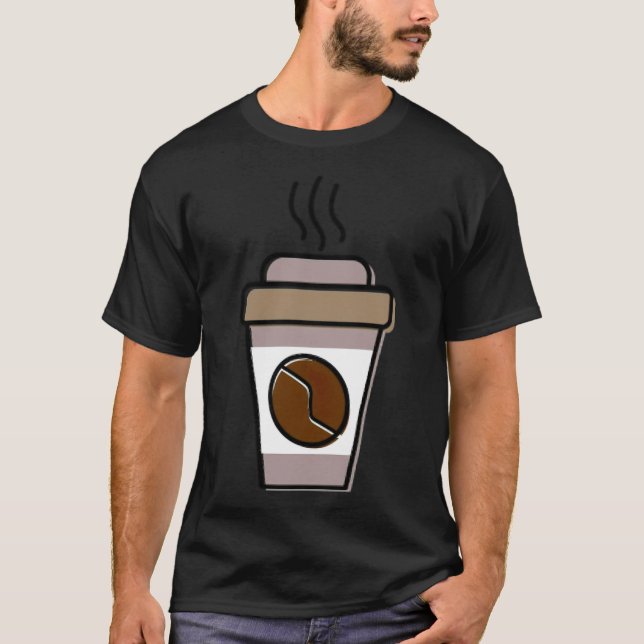 T-shirt Bande dessinée au café (Devant)