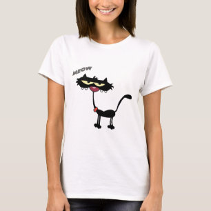T-shirt Bande dessinée Charactrer de chat noir