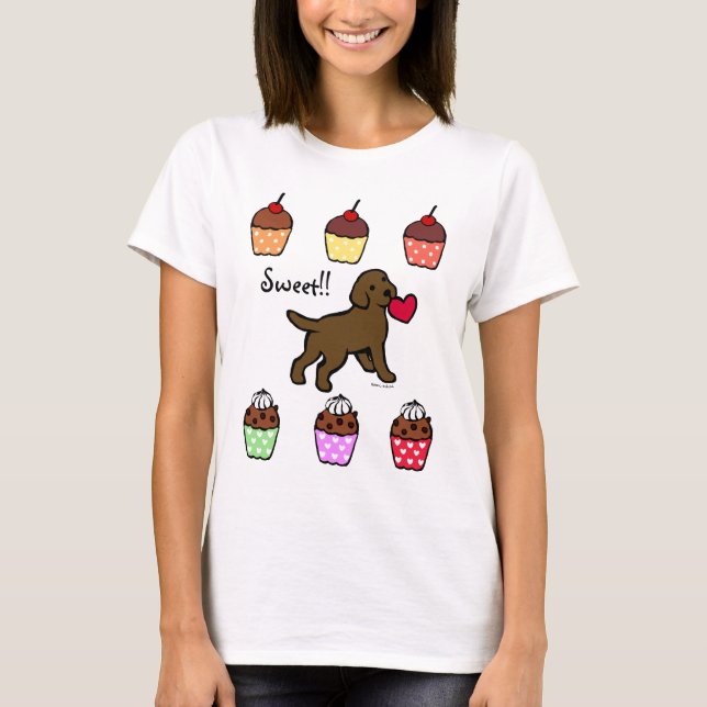 T-shirt Bande dessinée de coeur de chiot de laboratoire de (Devant)