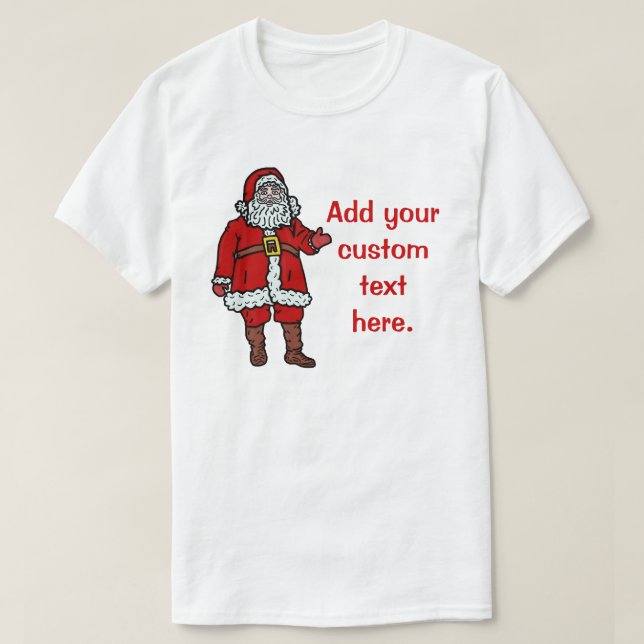 T-shirt Bande dessinée de Noël du père noël personnalisée (Design devant)