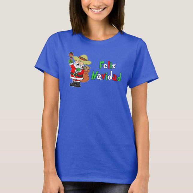 T-shirt Bande dessinée de Père Noël d'Espagnol de Feliz (Devant)