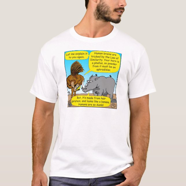 T-shirt Bande dessinée de phallus du rhinocéros 889 (Devant)