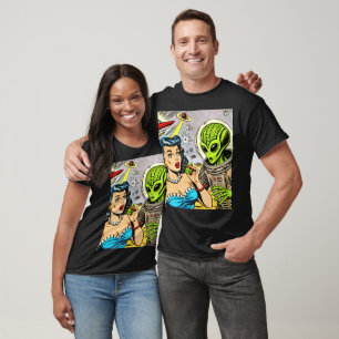 T-shirt Bande dessinée de science fiction Alien rétro