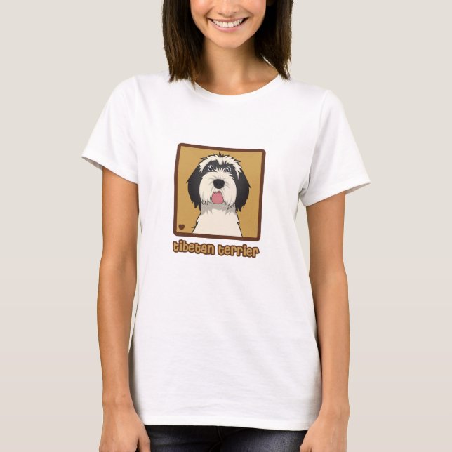 T-shirt Bande dessinée de Terrier tibétain (Devant)