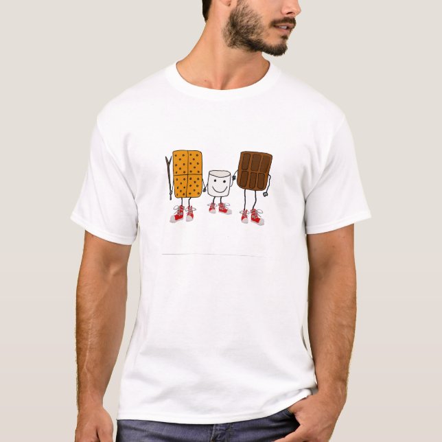 T-shirt Bande dessinée drôle de caractères de Smores (Devant)