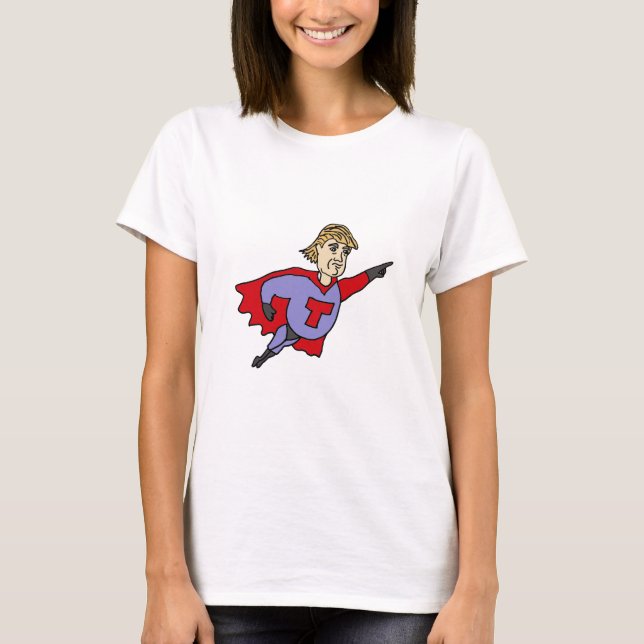 T-shirt Bande dessinée drôle de superhéros de Donald Trump (Devant)