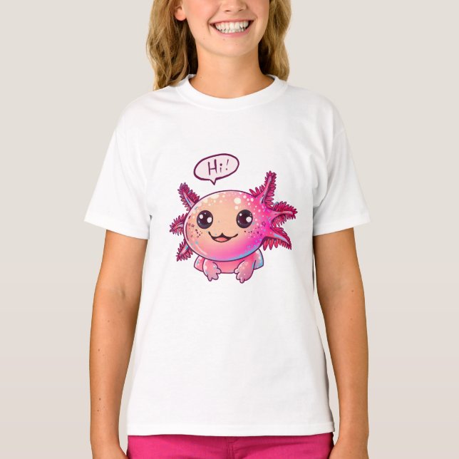 T-shirt Bande dessinée du mignon Axolotl (Devant)