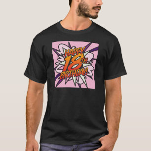 T-shirt Bande dessinée JEUHEUREUX 18 ANS ! rose