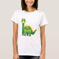 Bande dessinée mignonne de dinosaure vert