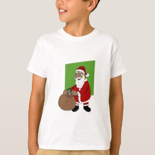 T-shirt Bande dessinée noire du père noël
