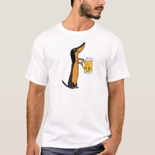 T-shirt Bande dessinée potable de bière de chien drôle 