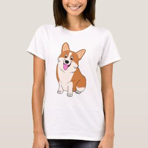 T-shirt Bande dessinée potelée de corgi de Gallois
