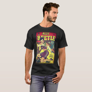 T-shirt Bande dessinée vintage d'âge d'or de scarabée bleu