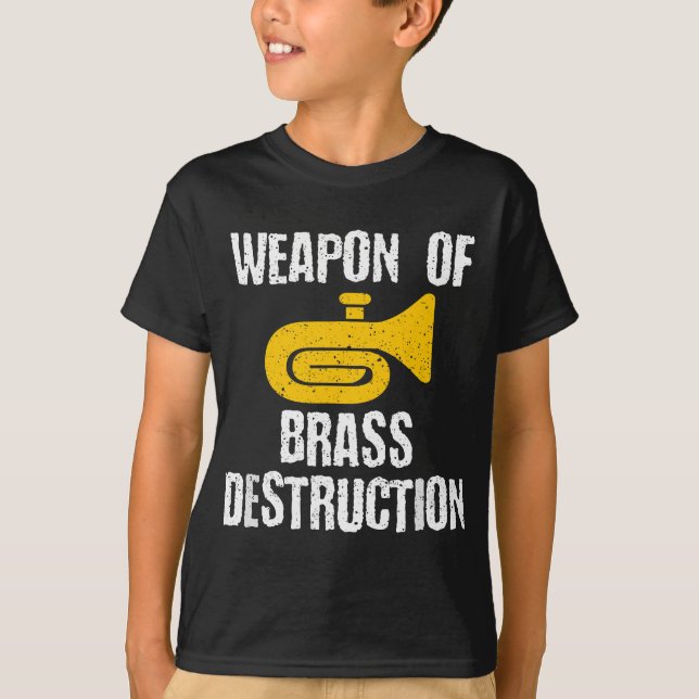 T-shirt Bande Marching Brass Destruction Drôle Tuba (Devant)