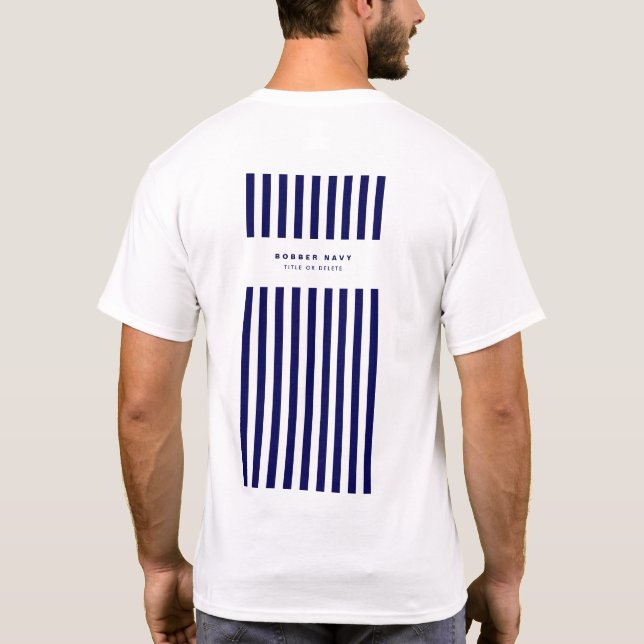 T-shirt Bande Nautique Marine Bleu tendance Stylish 9 band (Dos)