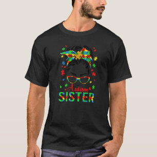 T-shirt Bandeau à cheveux noués désordonnés Puzzle Autisme