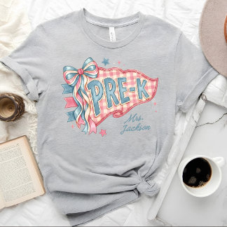 T-shirt Banderole personnalisée pour l'enseignant de pré-m