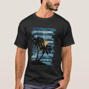 T-shirt Bandes de coucher de soleil océanique tropical