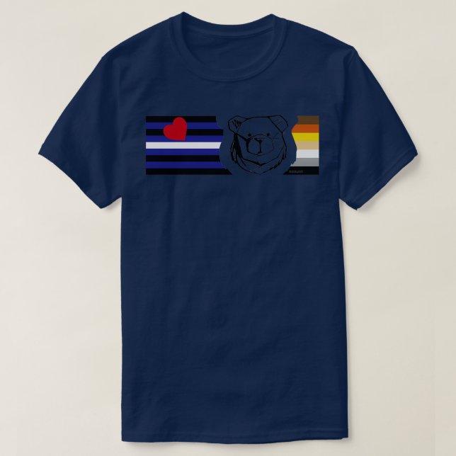 T-SHIRT BANDES D'OURS ROBUSTES EN CUIR NOIR (Design devant)