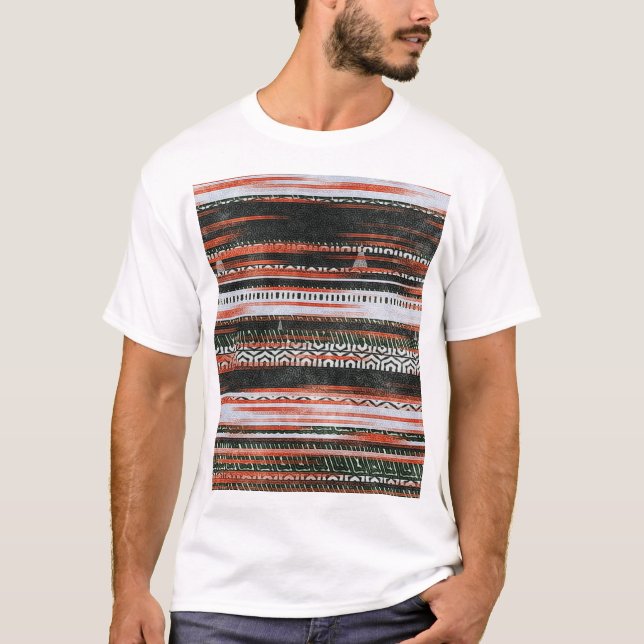 T-shirt Bandes ethniques tribales : conception du tapis. (Devant)