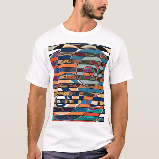 T-shirt Bandes géométriques colorées, Abstraites (Devant)
