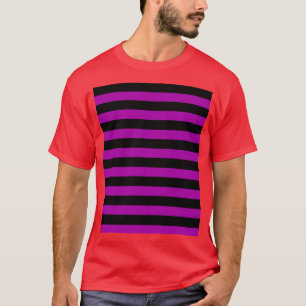 T-shirt Bandes horizontales violettes et noires Graphique