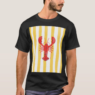 T-shirt Bandes jaunes homard d'été, salle à manger de cuis