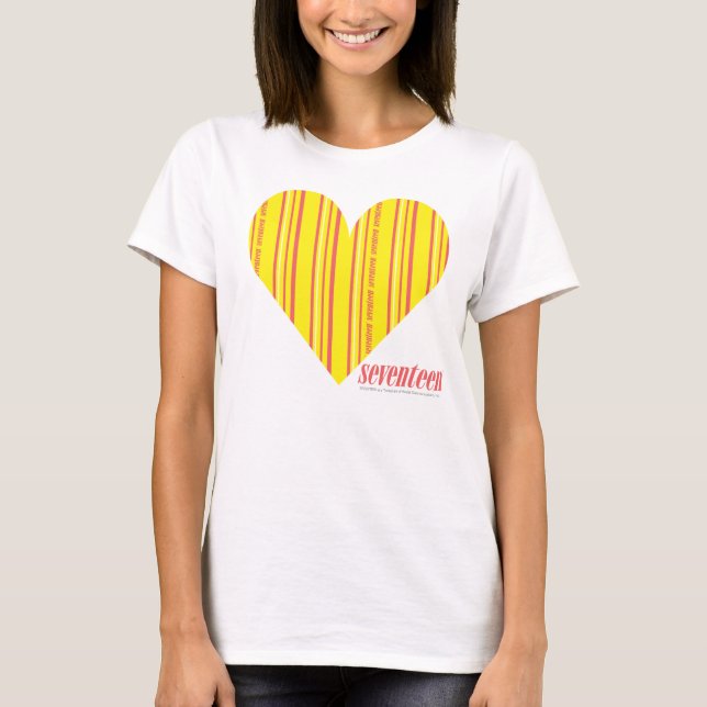 T-shirt Bandes minces Jaune 3 (Devant)