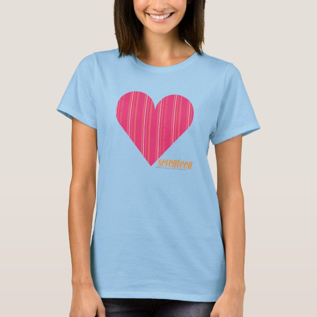 T-shirt Bandes minces Magenta 4 (Devant)
