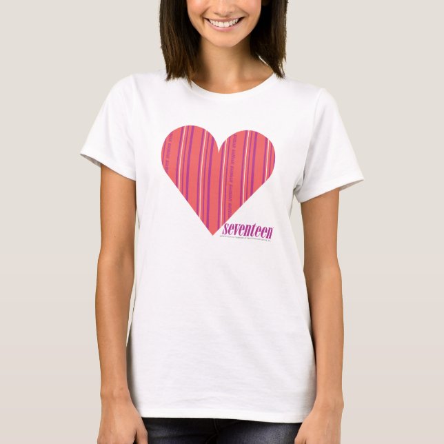 T-shirt Bandes minces rose 3 (Devant)