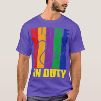 T-shirt Bandes Rétro Sur L'Infirmière De Service