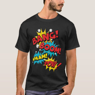 T-shirt Bang Boom Pow Wham Bulles de Bande Dessinée
