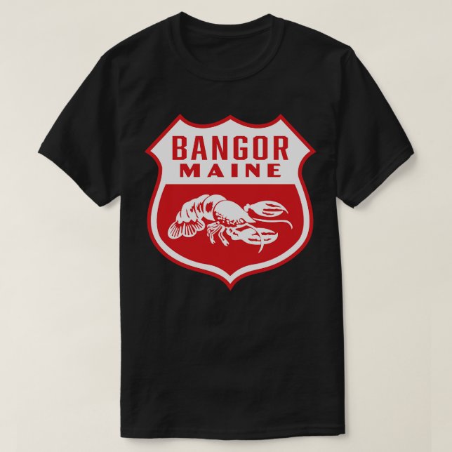 T-shirt Bangor Maine Retro Shield Blanc (Design devant)