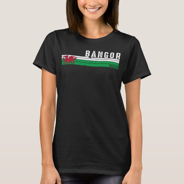 T-shirt Bangor Pays de Galles Patrimoine Côtier Charme Sou (Devant)