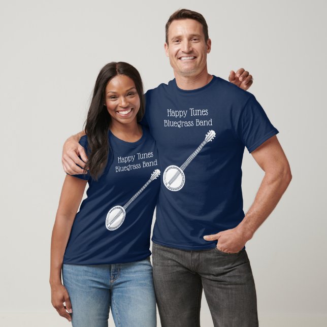 T-shirt Banjo Graphic Bluegrass Thème Personnalisé Texte (Unisexe)