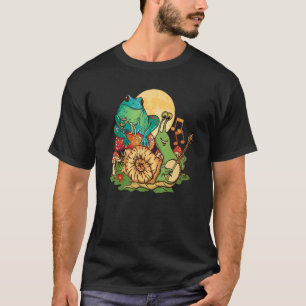 T-shirt Banjo Jouer L'Escargot Avec La Grenouille Assis Su