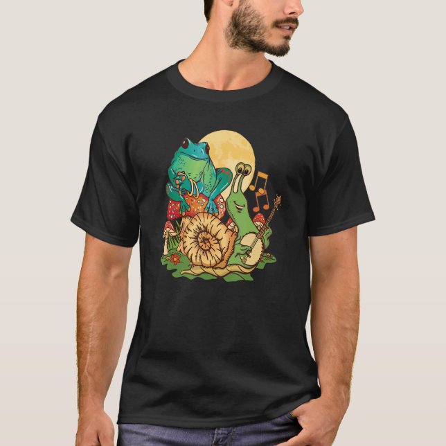 T-shirt Banjo Jouer L'Escargot Avec La Grenouille Assis Su (Devant)