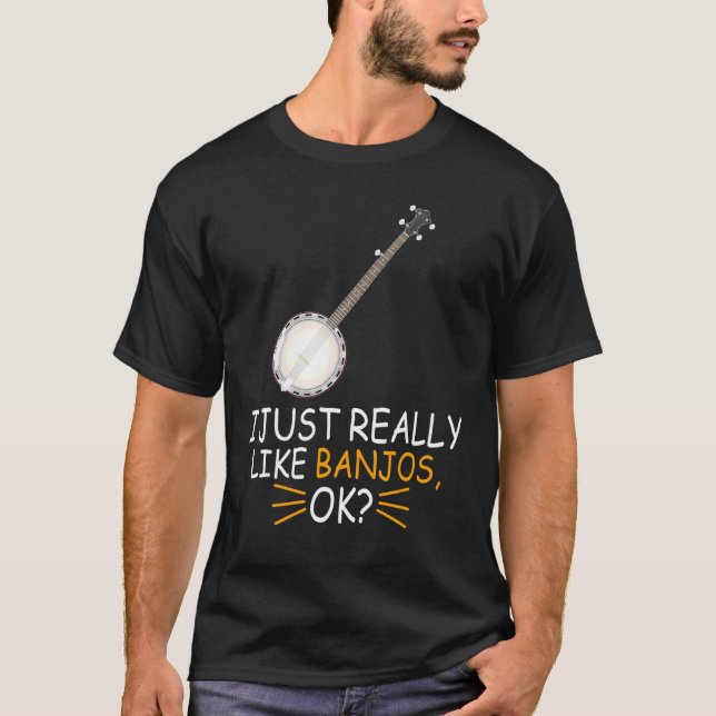 T-shirt Banjo Music J'Aime Vraiment Banjos Ok (Devant)
