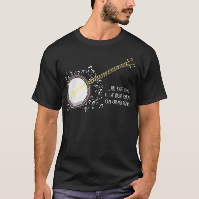 T-shirt Banjo Player Music Notes Bluegrass Strandband (Devant)