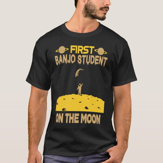 T-shirt Banjo Student On The Moon (Devant)