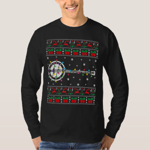 T-shirt Banjo Ugly Christmas Sweater Banjo Christmas Light