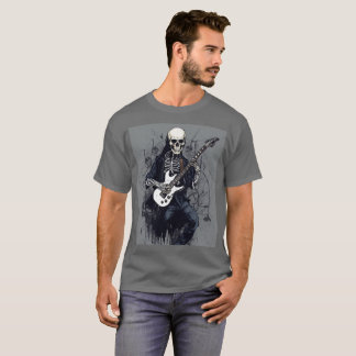 T-shirt Bannière de concert rock and Roll Skull