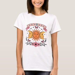 T-shirt Bannière d'équilibre du soleil et de la lune céles