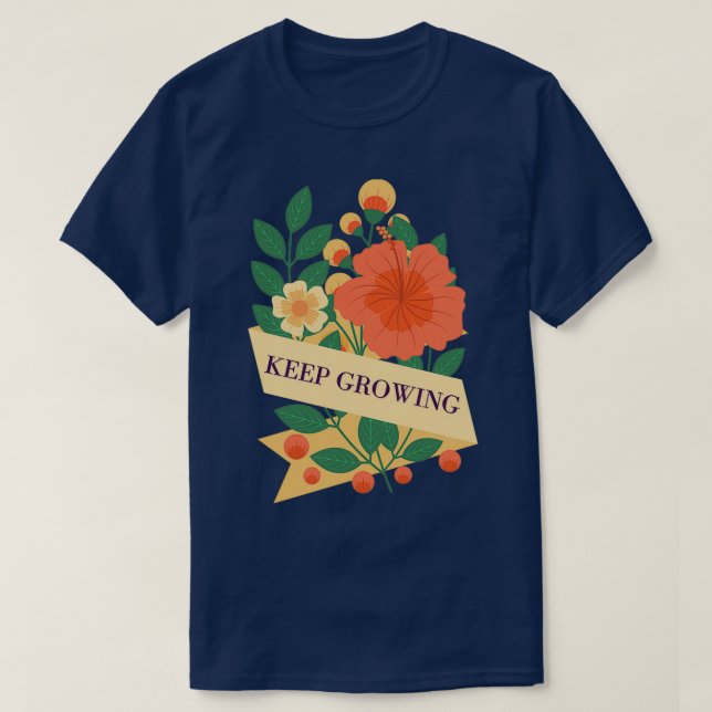 T-shirt Bannière fleurie continue à croître 1 (Design devant)