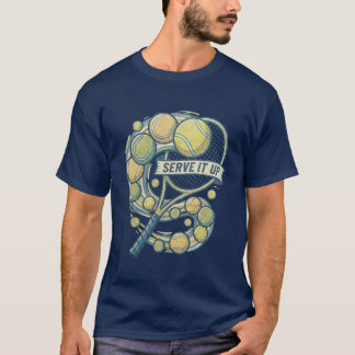 T-Shirt Bannière Raquette de Tennis & Ballons