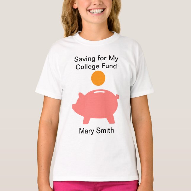 T-shirt Banque de pièces et de piggy (Devant)