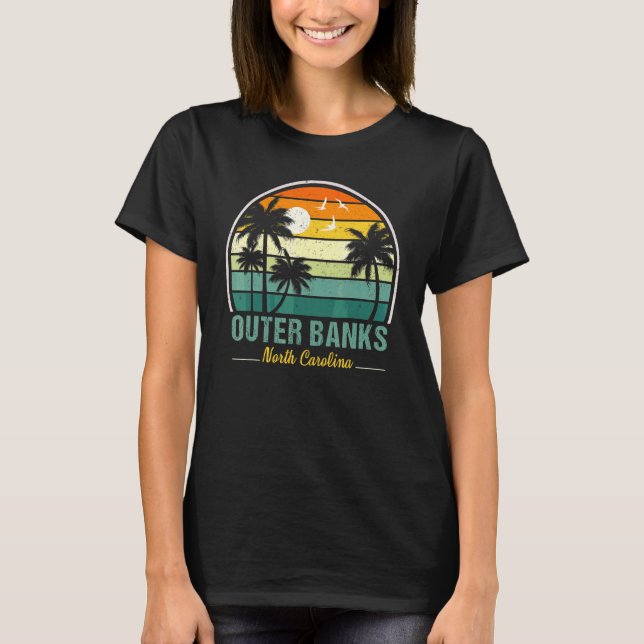T-shirt Banques extérieures Caroline du Nord Arbres de pal (Devant)