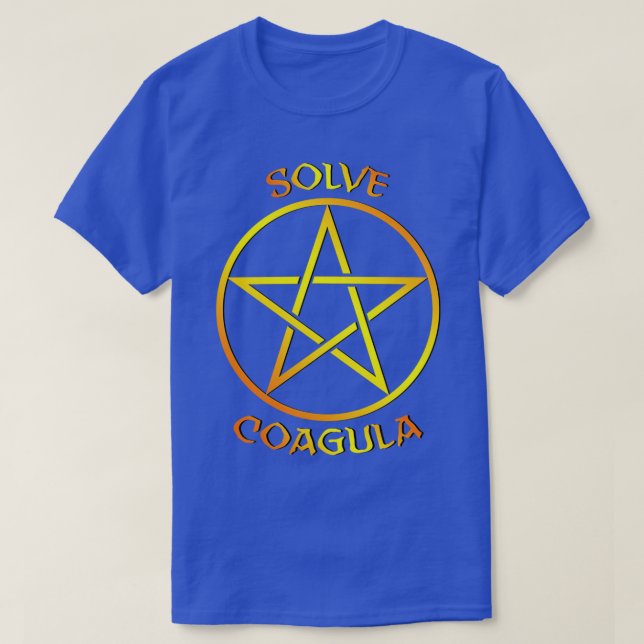 T-shirt Baphomet Pentagram Solve Coagula Orange  (Design devant)